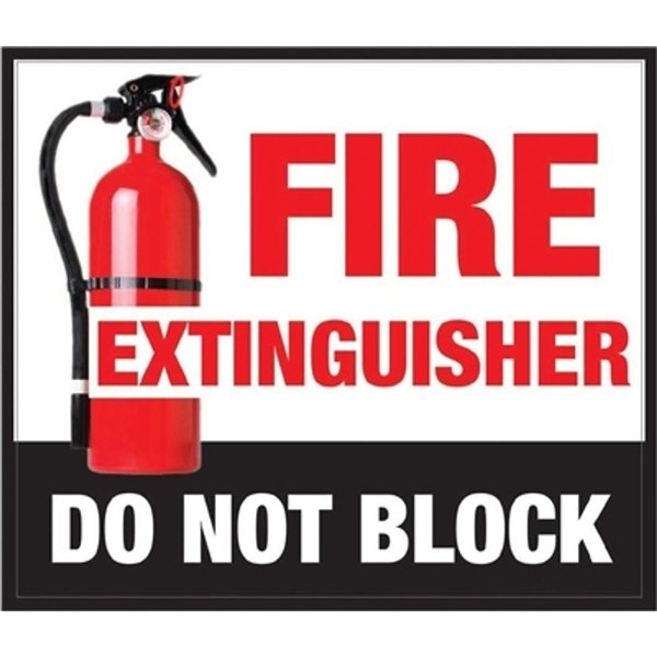 5S Supplies Fire Extinguisher - Do Not Block 16in Diameter Non Slip Floor Sign FS-FREXBLK-16